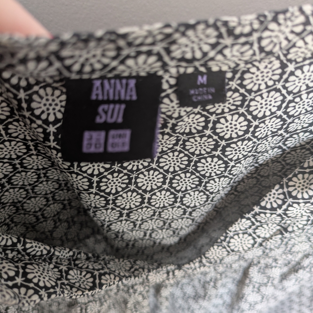 Anna Sui x UNIQLO Black & Off-White Print Midi Dress - Medium - Pre-owned - Picture 2 of 6